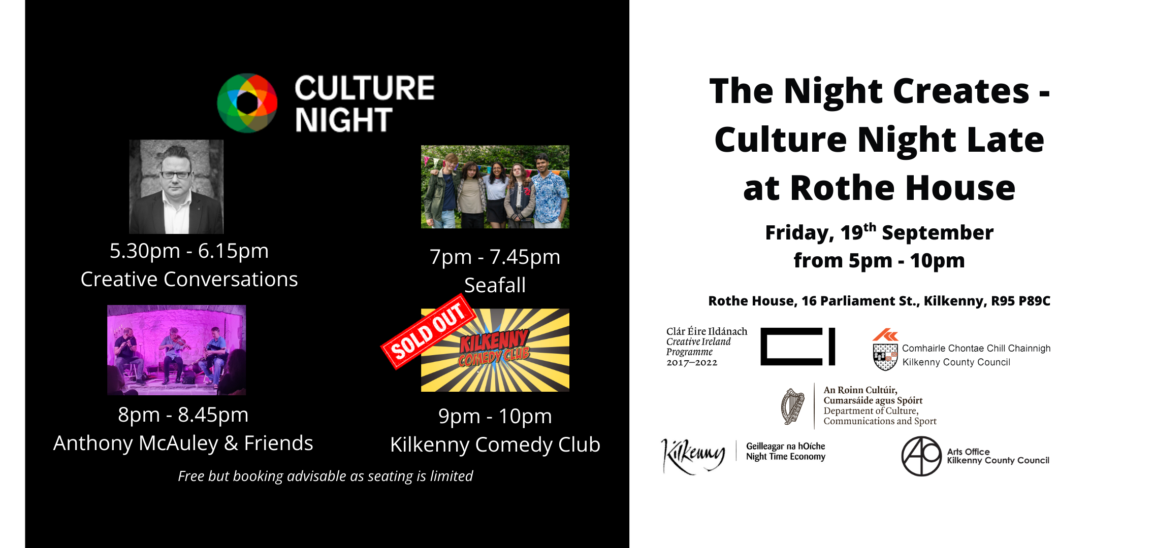 Culture Night 2025 poster for Rothe House