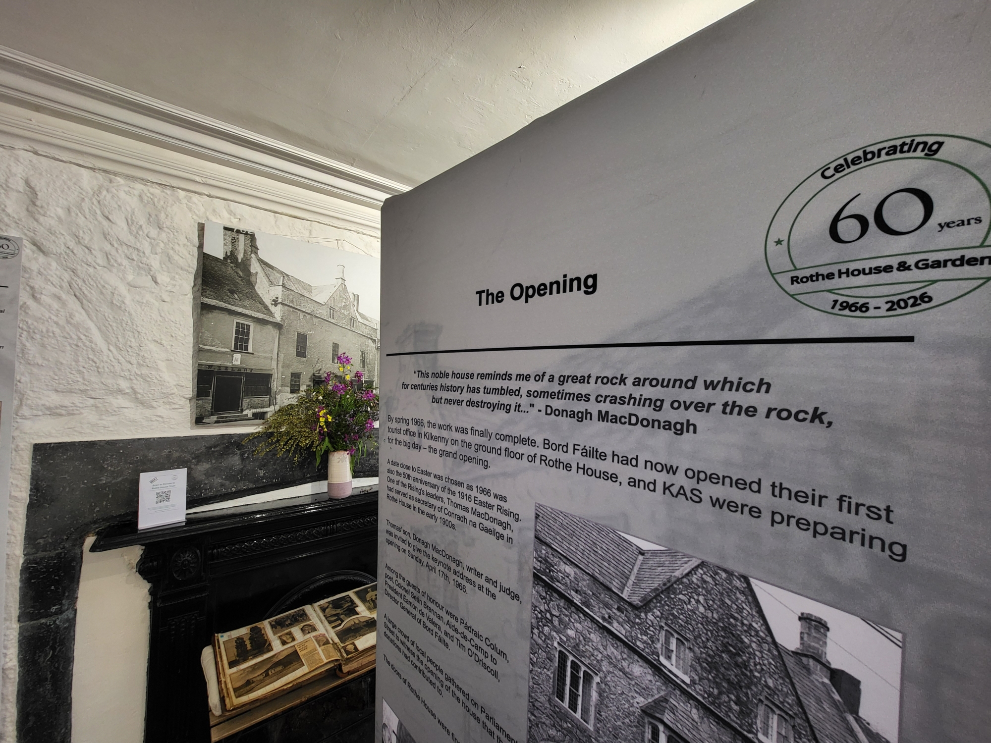 Close-up of an exhibition panel in Rothe House